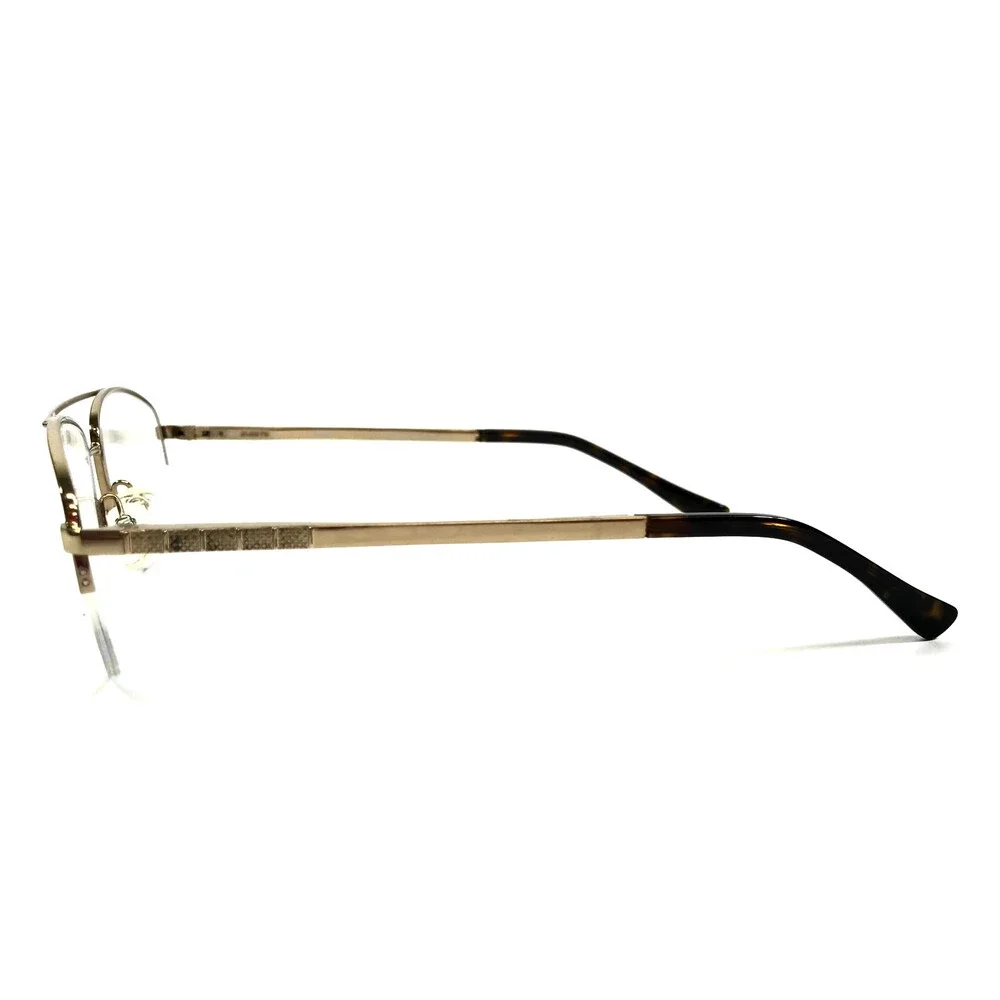 Elasta by Safilo Eyeglasses Frames E7246 J5G Gold Aviator Half Rim 56-17-145